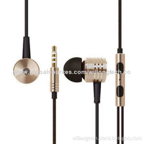 Heavy Bass Sound Metal Earphones with Volume Control for Mobile Phone